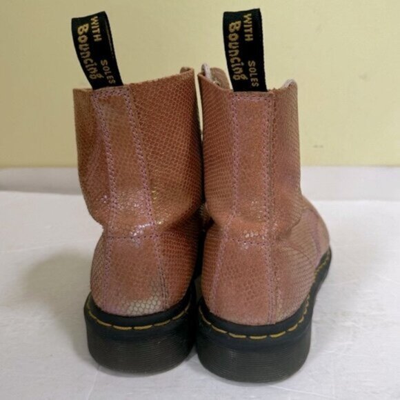 Dr Martens Pascal Iridescent Leather Mermaid Metallic Combat Hiking 7 Boots 1460 - Picture 5 of 16